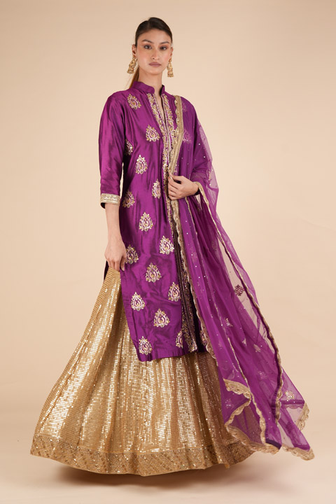 Gota Patti  Kurta With Sequin Lehenga