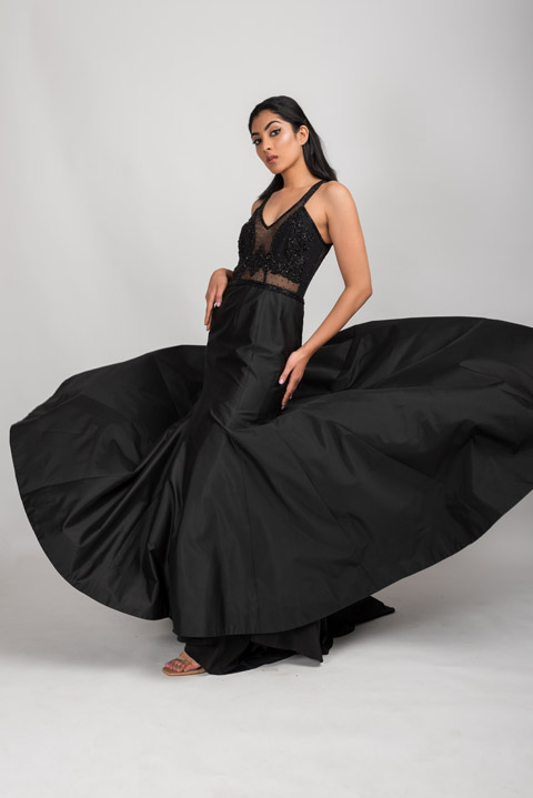 Black Fish Cut Gown