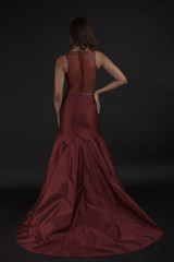 Maroon Embellished Gown_DTR0532