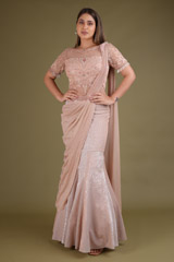 Dusty Peach Embellished Gown