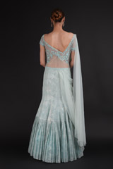 Blue One Shoulder Saree GownDSC07731