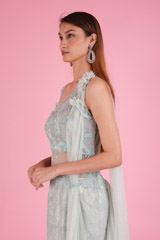 Light Blue Saree GownDSC07995