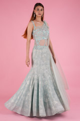 Light Blue Saree GownDSC07998