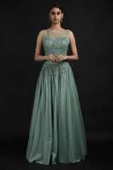 Sage Green Tulle Top Bottom Set_SUB9584