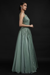 Sage Green Tulle Top Bottom Set_SUB9590