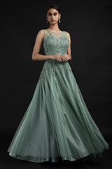 Sage Green Tulle Top Bottom Set_SUB9593