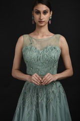 Sage Green Tulle Top Bottom Set_SUB9594