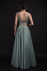 Sage Green Tulle Top Bottom Set_SUB9610