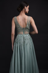 Sage Green Tulle Top Bottom Set_SUB9611