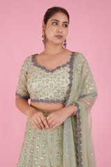 Mint  Green  And Purple  LehengaDSC07569