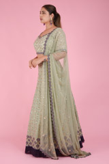 Mint  Green  And Purple  LehengaDSC07570