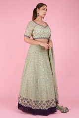 Mint  Green  And Purple  LehengaDSC07571