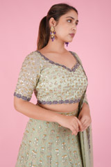 Mint  Green  And Purple  LehengaDSC07572