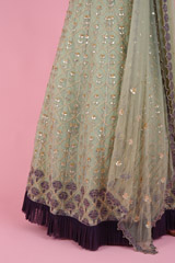 Mint  Green  And Purple  LehengaDSC07573