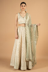 Ivory Brocade Lehenga