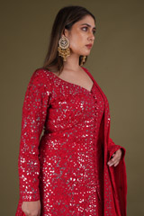 Red Gota Kurta Lehenga SetDSC03317
