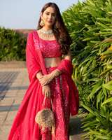 Pink Foil Gota Lehenga15