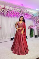 Red Foil Gota Lehenga