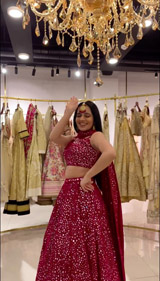 Red Foil Gota Lehenga7