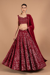 Red Foil Gota LehengaDSC01751