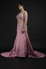 Pastel Pink Embellished Top Bottom Set_SUB0775