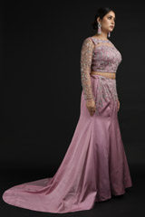 Pastel Pink Embellished Top Bottom Set_SUB0776