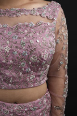 Pastel Pink Embellished Top Bottom Set_SUB0786