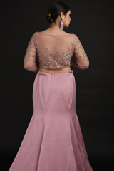 Pastel Pink Embellished Top Bottom Set_SUB0793