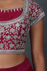 Wine Dabka And Gota LehengaIMG_0169
