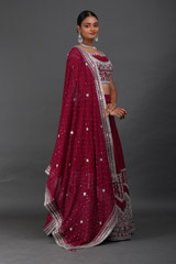 Wine Dabka And Gota LehengaIMG_0177