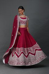 Wine Dabka And Gota LehengaIMG_0179