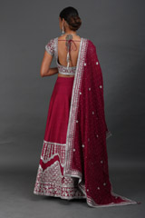 Wine Dabka And Gota LehengaIMG_0183