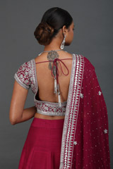 Wine Dabka And Gota LehengaIMG_0184