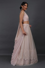 Flowy Peach Nude LehengaIMG_7081