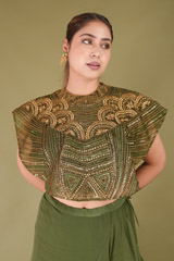 Embroidered Cape With Ruffled LehengaDSC07442