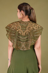 Embroidered Cape With Ruffled LehengaDSC07448