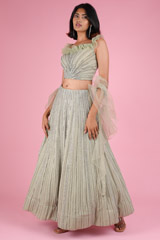 Sage Green Ruffled LehengaDSC07816
