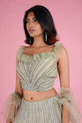 Sage Green Ruffled LehengaDSC07817