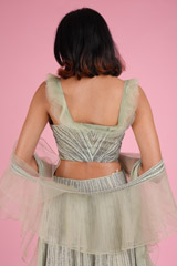 Sage Green Ruffled LehengaDSC07821