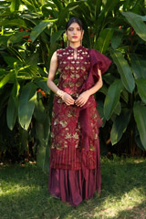 Embroidered Kurta  With Pleated PantsIMG_1128