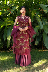 Embroidered Kurta  With Pleated PantsIMG_1142