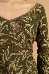 Green Embroiderd Wrinkled Sharara SetDSC01245