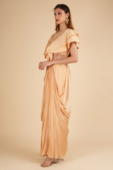 Draped Gown With Ruffled NeckDSC01818