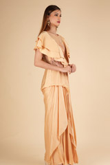 Draped Gown With Ruffled NeckDSC01819