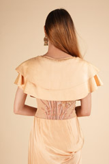 Draped Gown With Ruffled NeckDSC01823