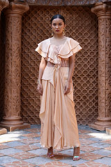 Draped Gown With Ruffled NeckIMG_1133