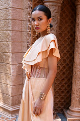 Draped Gown With Ruffled NeckIMG_1170