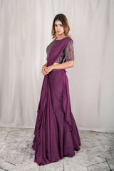 Embroidered Top With Draped Saree_DSC2906-Edit