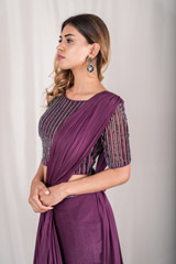 Embroidered Top With Draped Saree_DSC2908-Edit