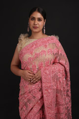 Pink Embroidered SareeIMG_1466